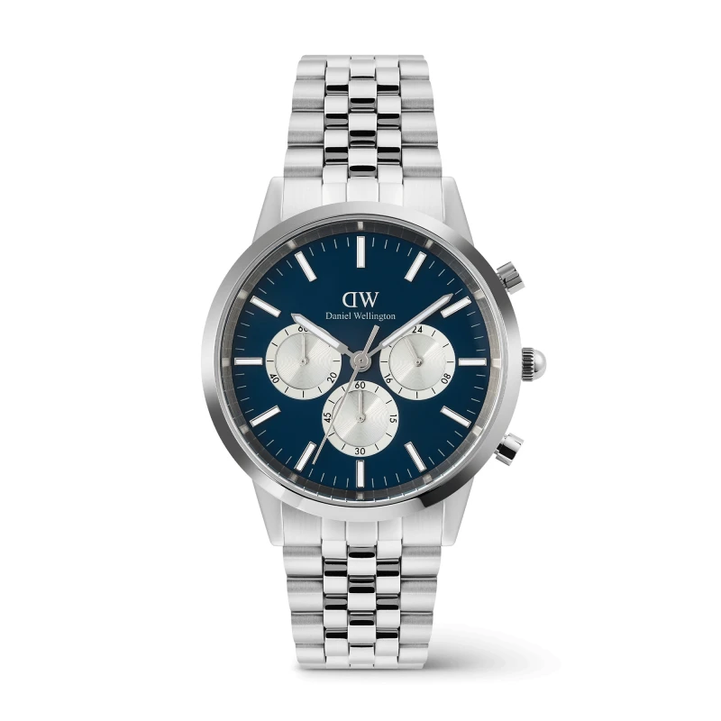 Daniel Wellington Watch - Iconic Chronograph Arch 5-Link Arctic Panda Silver - 42mm