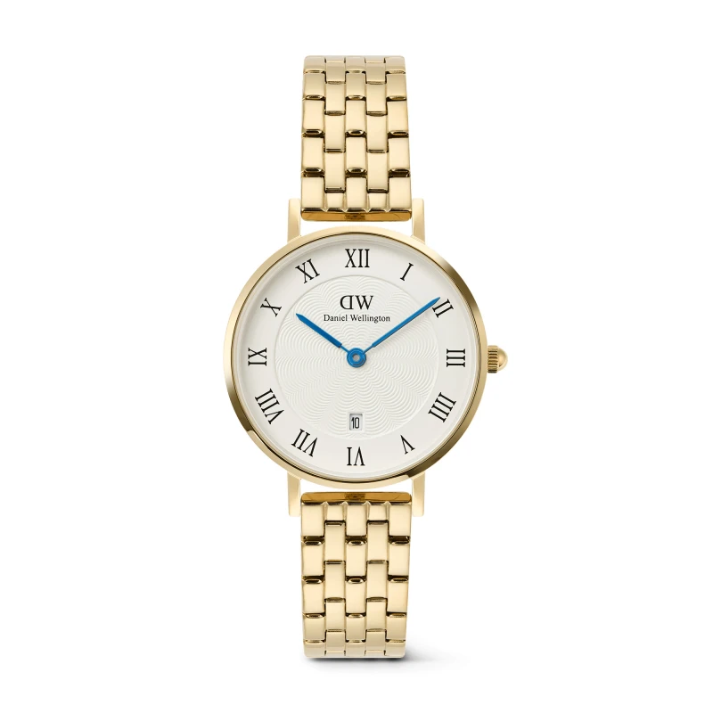 Daniel Wellington Watch - Petite Roman Numerals Date 5-link Gold - 28mm