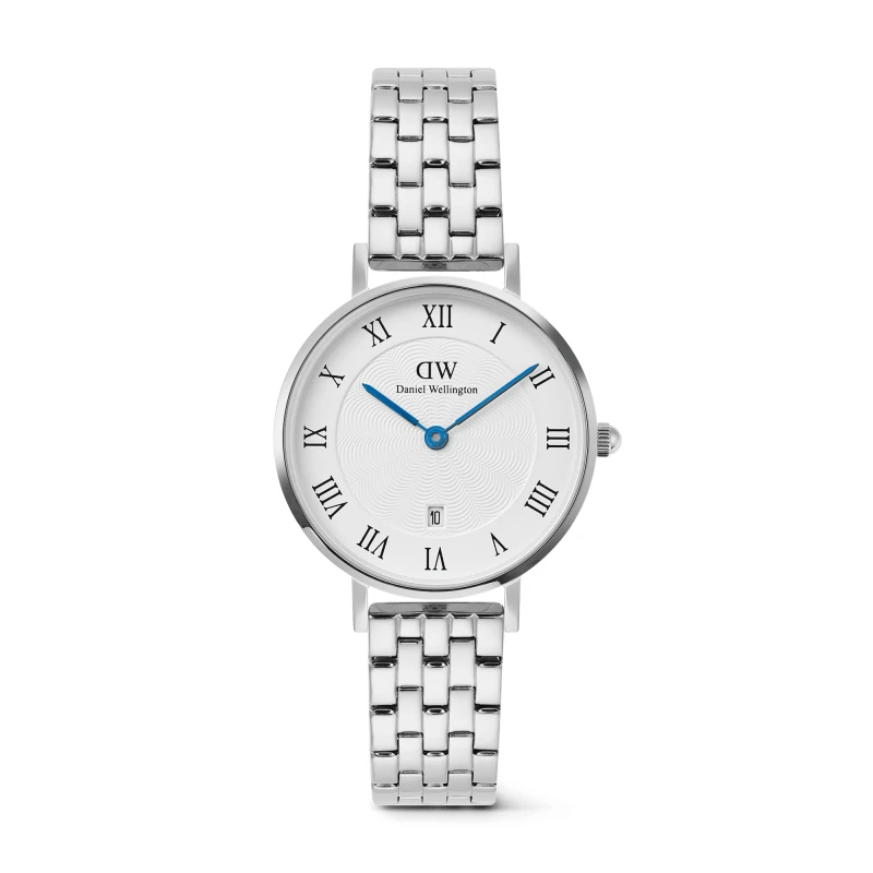 Daniel Wellington Watch - Petite Roman Numerals Date 5-link Silver - 28mm