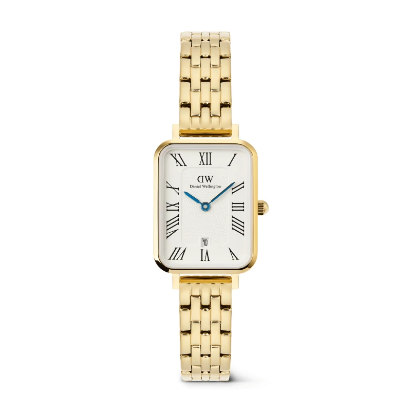 Daniel Wellington Watch - Quadro Roman Numerals Date 5-link Gold - 20mm