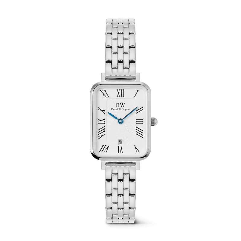 Daniel Wellington Watch - Quadro Roman Numerals Date 5-link Silver - 20mm