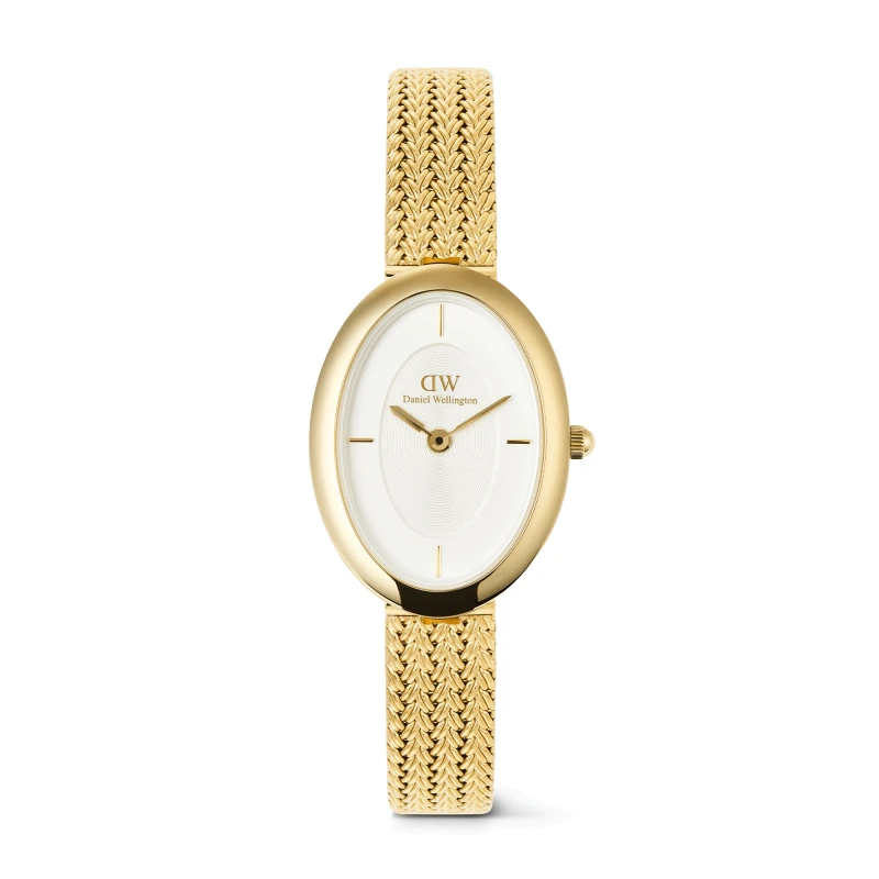 Daniel Wellington Watch - Juliette Braided Mesh White Sunray Gold - 20 mm