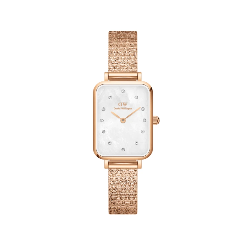 Daniel Wellington Watch - Quadro Lumine Pressed Piano White MoP Rose Gold - 20mm