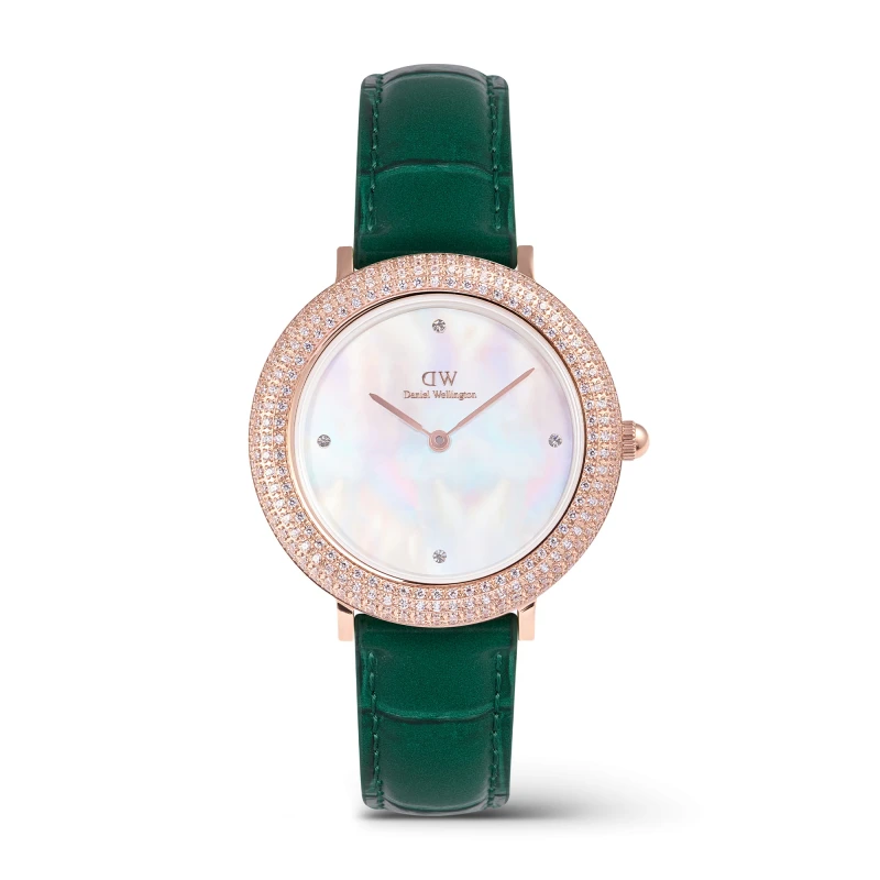 Daniel Wellington Watch - Crystalline Bezel Green Croc Rose Gold - 32mm