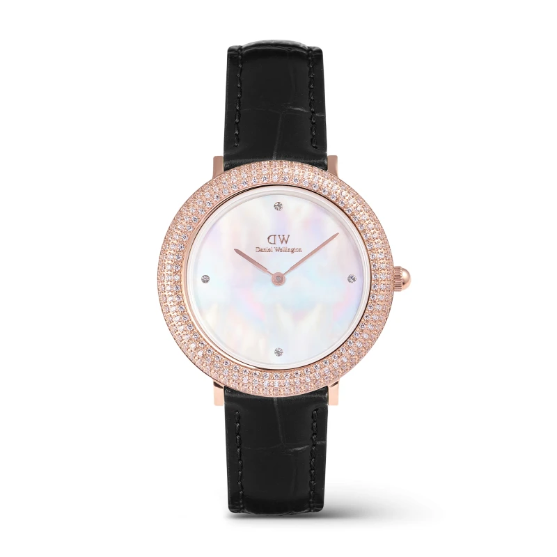 Daniel Wellington Watch - Crystalline Bezel Black Croc Rose Gold - 32mm