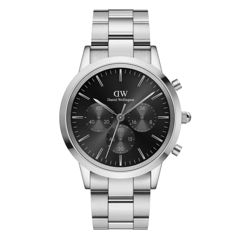 Daniel Wellington Watch - Iconic Chronograph Link Onyx S - 42 mm