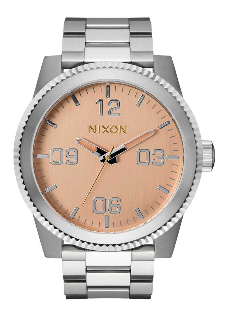 Nixon Watch - Corporal Stainless Steel - Silver / Coral