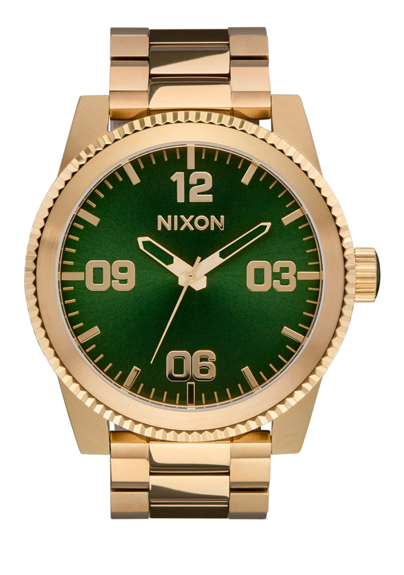 Nixon Watch - Corporal Stainless Steel - All Gold / Green Sunray