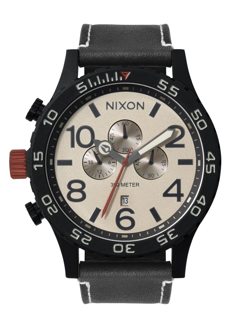 Nixon Watch - 51-30 Chrono Leather - Black / Pumice / Charcoal