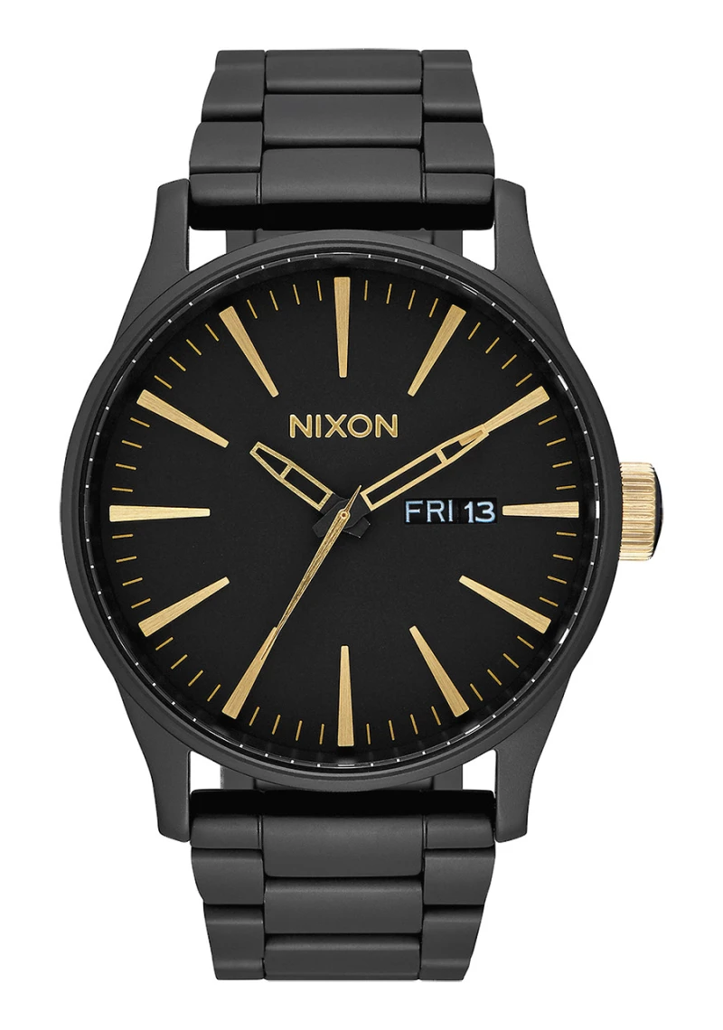Nixon Watch - Sentry Stainless Steel - Matte Black / Gold