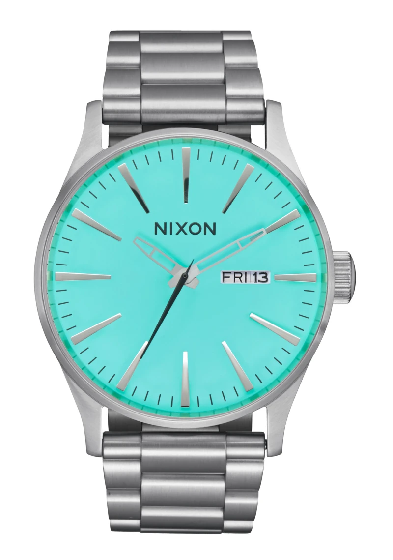 Nixon Watch - Sentry Stainless Steel - Silver / Turquoise