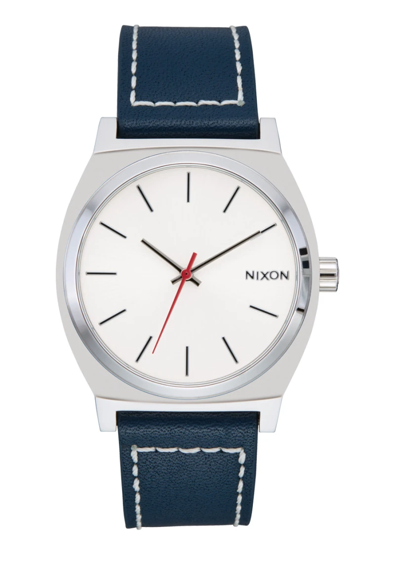 Nixon Watch - Time Teller Leather - Silver / Cloud / Indigo