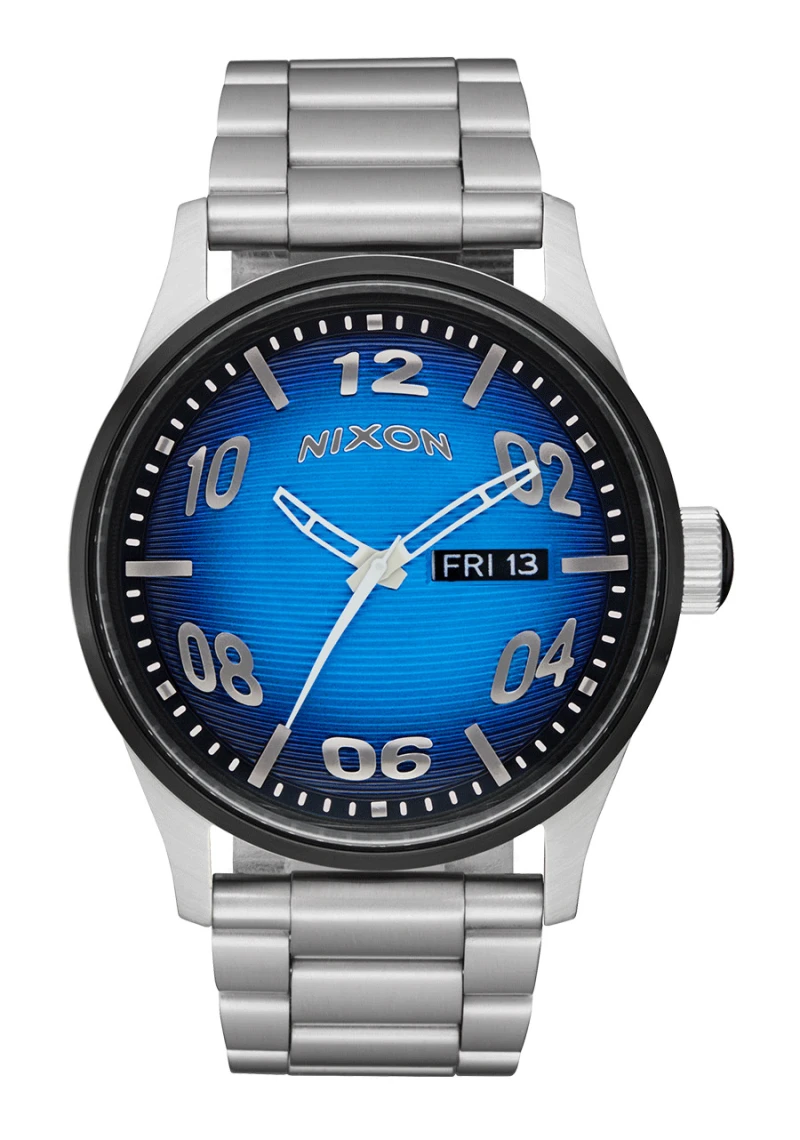 Nixon Watch - Sentry Stainless Steel - Fisheye / Silver / Polar Blue