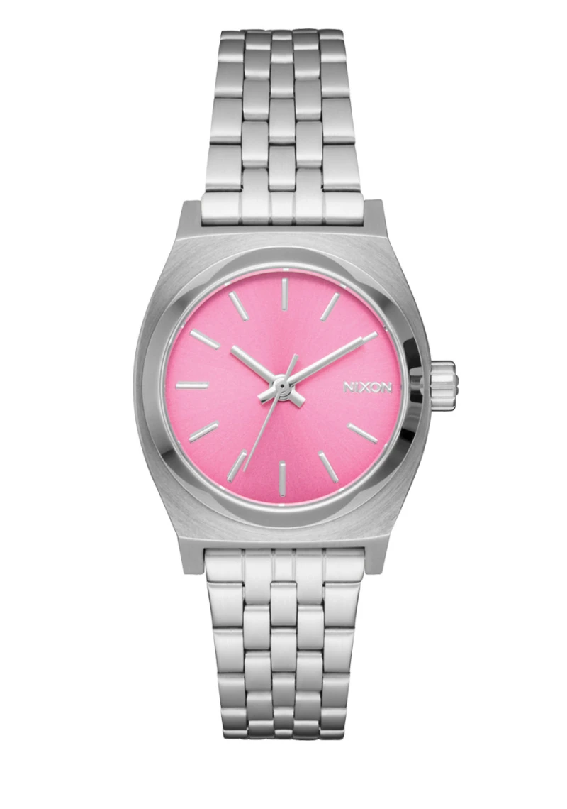 Nixon Watch - Small Time Teller - Silver / Pink