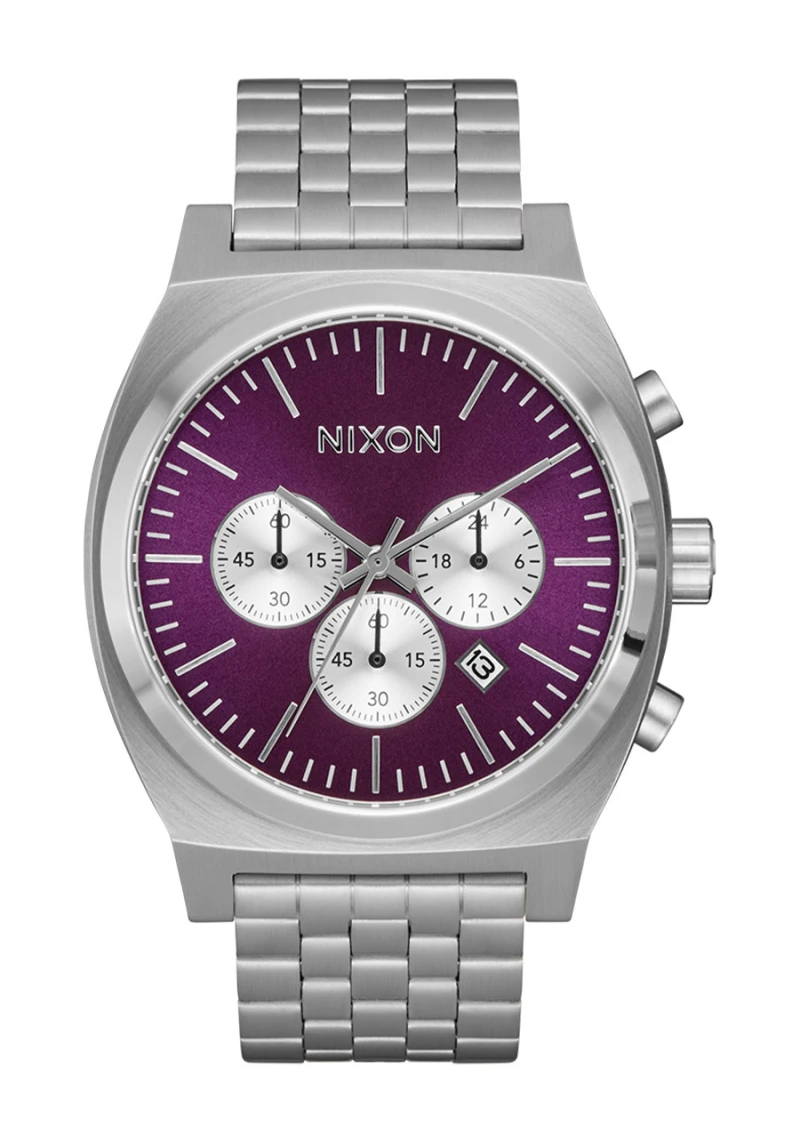 Nixon Watch - Time Teller Chrono - Silver / Purple Sunray