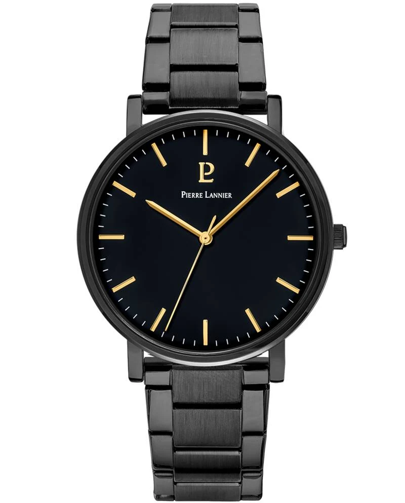 Pierre Lannier Watch - Men's Quartz ESSENTIAL Black with Black Dial and Black Steel Strap, 20MM - 252G439