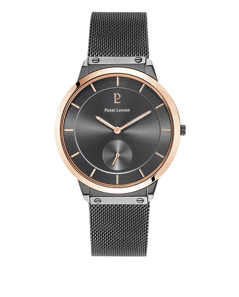 Pierre Lannier Watch - Men's Quartz DANDY, Gray Sunburst Dial, Gray 0MM Strap - 235D488