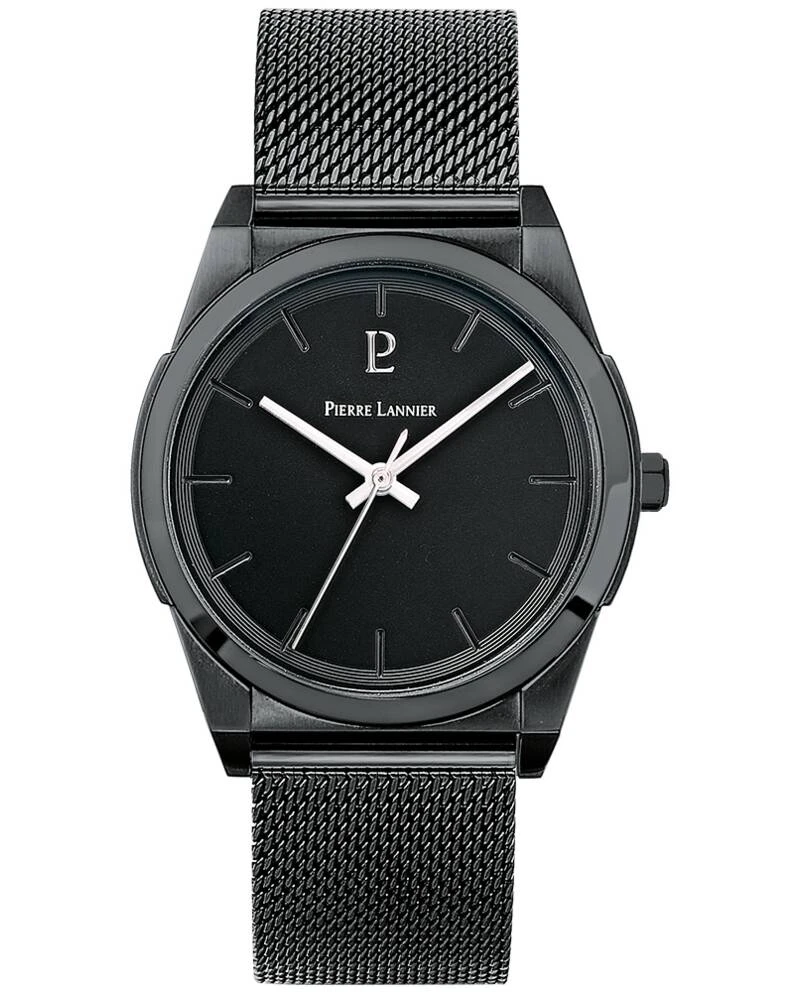 Pierre Lannier Watch - Men's Quartz CANDIDE Black Watch with Black Dial and Black 20MM Milanese Steel Strap - 214K439