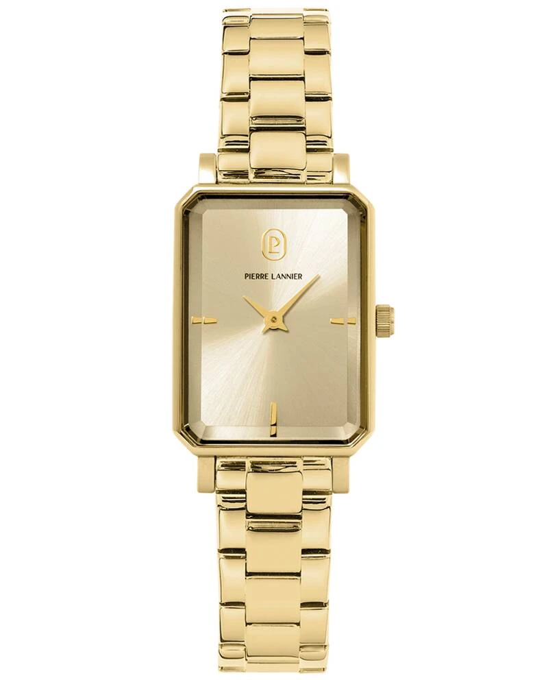 Pierre Lannier Watch - Women's Quartz ARIANE Gold-Toned Watch with Gold-Toned Sunburst Dial and 12MM Gold-Toned Steel Strap - 007J542
