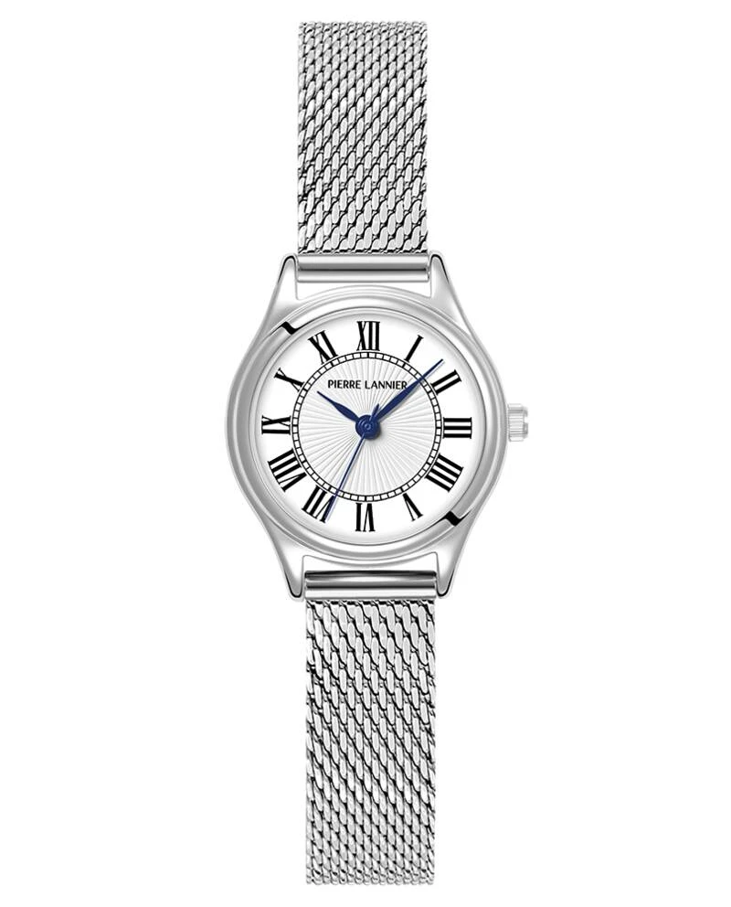 Pierre Lannier Watch - Women's Quartz PYA Silver-Toned White Dial, Silver-Toned 12MM Milanese Steel Bracelet - 020L601