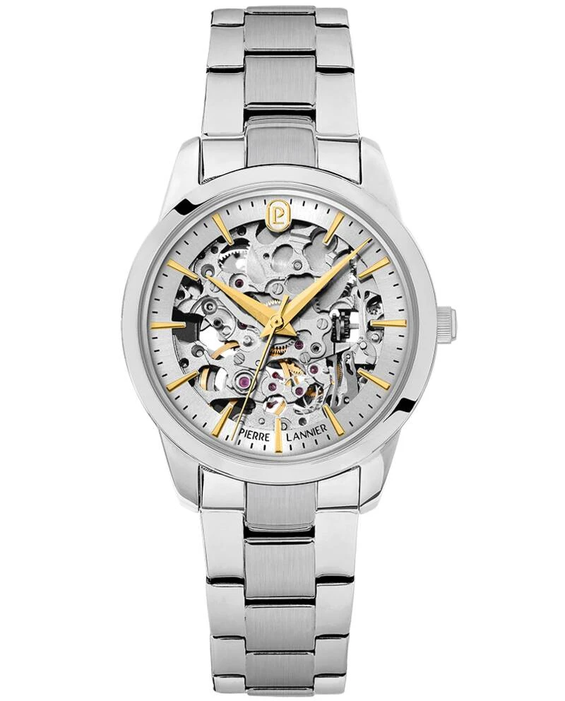 Pierre Lannier Watch - Women's Automatic THEA Silver-Toned Watch with Silver-Toned Sunburst Dial and 18MM Silver-Toned Steel Strap - 143H621