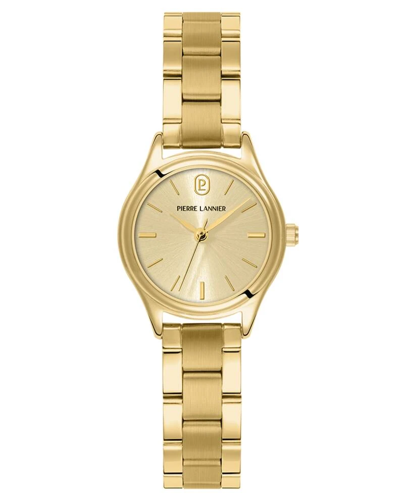 Pierre Lannier Watch - Women's Quartz PYA Gold-Tone, Gold-Tone Sunburst Dial, Gold-Tone Steel Strap, 12MM - 022H542
