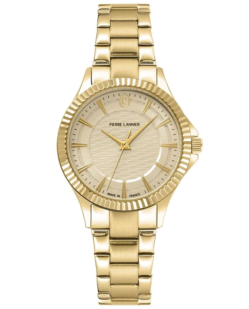 Pierre Lannier Watch - Women's Quartz METROPOLITAIN Gold-Tone Sunburst Gold-Tone Dial, Gold-Tone Steel Band 16MM - 018Q542