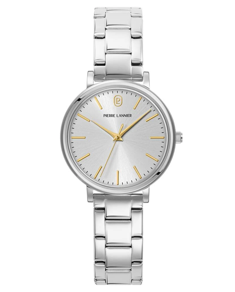 Pierre Lannier Watch - Women's ESSENTIAL Quartz Watch, Silver Sunburst Dial, Silver-Toned Steel Band, 14MM - 087M621