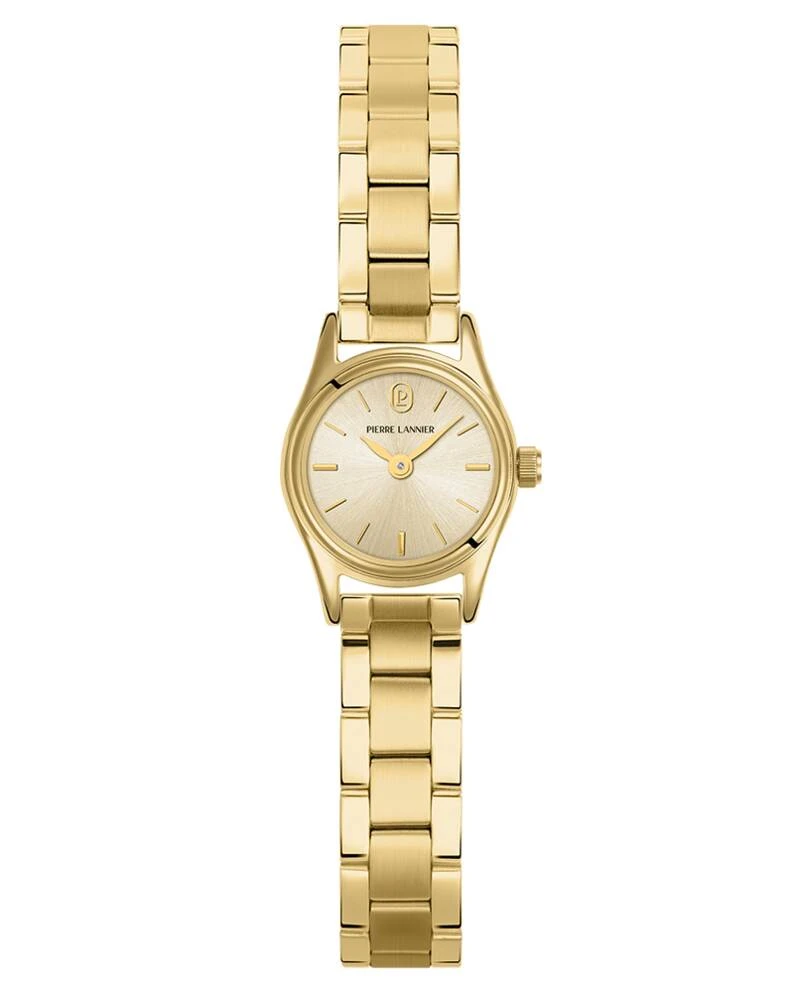 Pierre Lannier Watch - Women's Quartz PYA Gold-Tone, Gold-Tone Sunburst Dial, 10MM Gold-Tone Steel Strap - 092M542