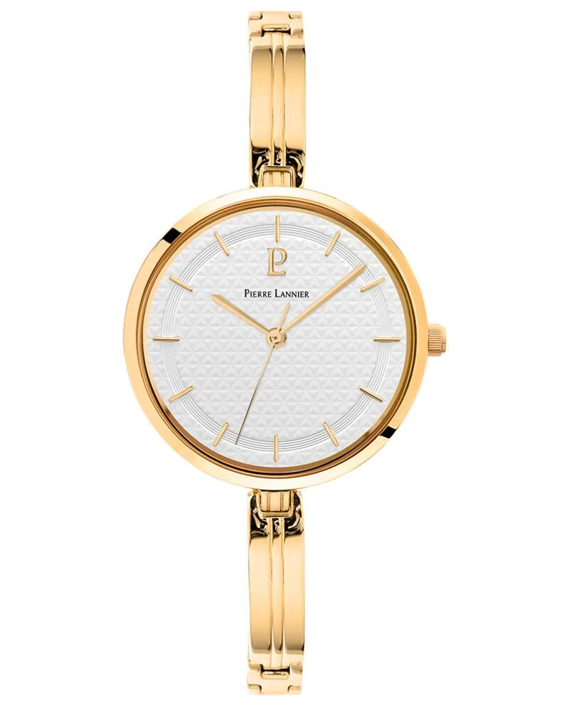 Pierre Lannier Watch - Women's PRETTY Quartz Watch, Gold-Tone, White Dial, Gold-Tone Steel Strap, 6 mm - 048M502