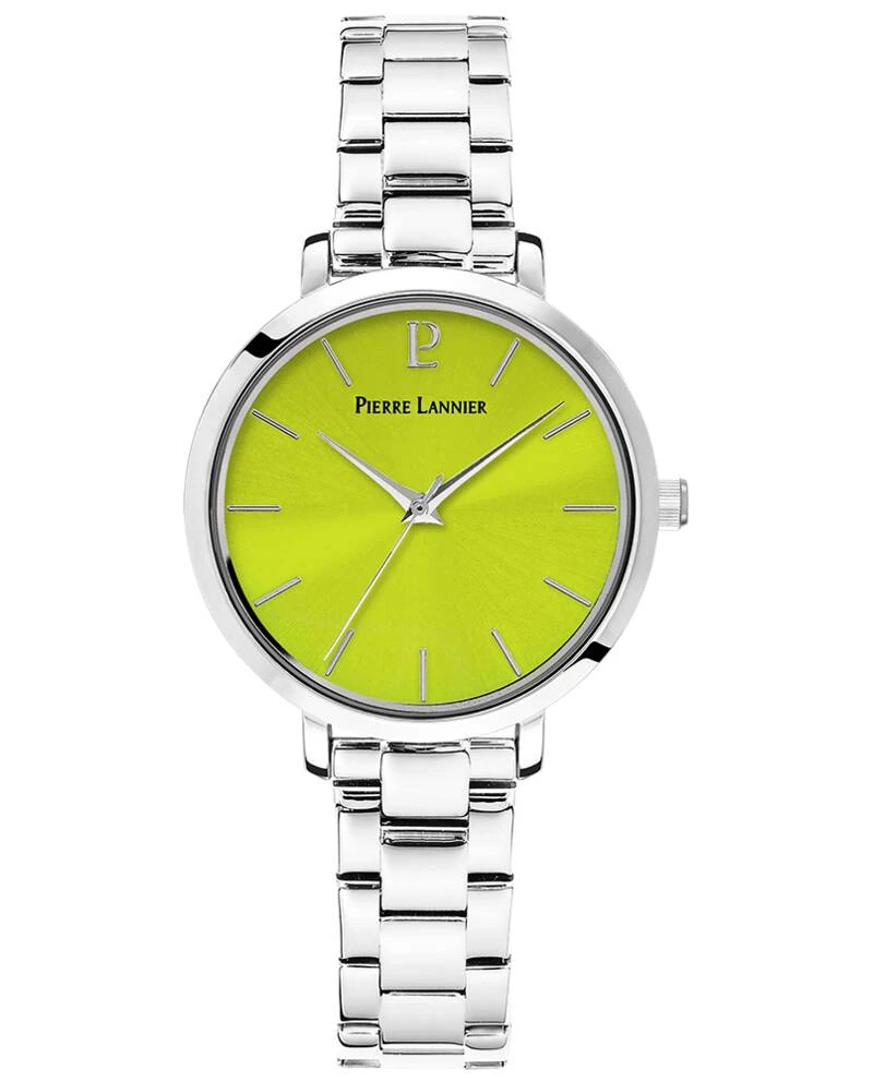 Pierre Lannier Watch - Women's Quartz CHOUQUETTE Silver-Tone, Green Sunburst Dial, 12MM Silver-Tone Steel Strap - 078J671