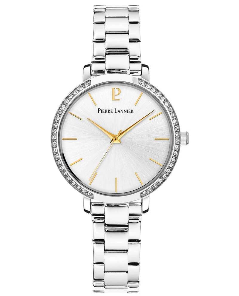 Pierre Lannier Watch - Women's Quartz CHOUQUETTE Silver-Toned Watch with Silver-Toned Sunburst Dial and 12MM Silver-Toned Steel Strap - 036P621