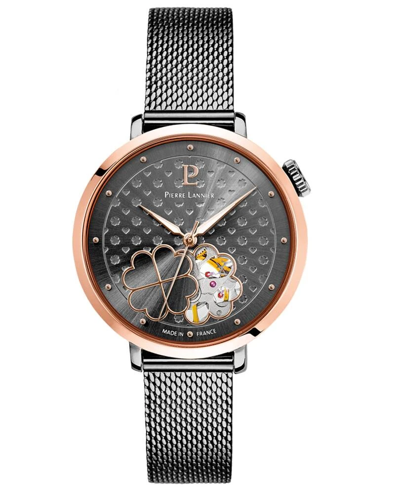 Pierre Lannier Watch - ESPERANCE Women's Automatic Watch, Gray Sunburst Dial, Gray 14MM Milanese Steel Bracelet - 147K939
