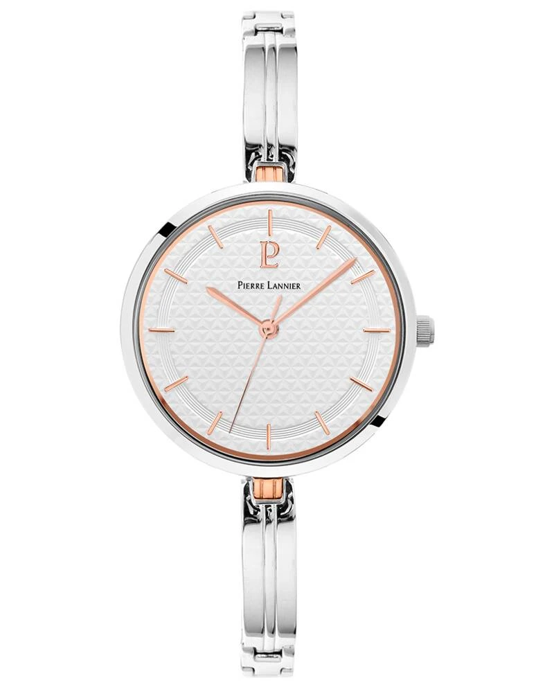 Pierre Lannier Watch - Women's Quartz PRETTY Silver-Tone White Dial Silver-Tone Steel Strap 6MM - 047K701