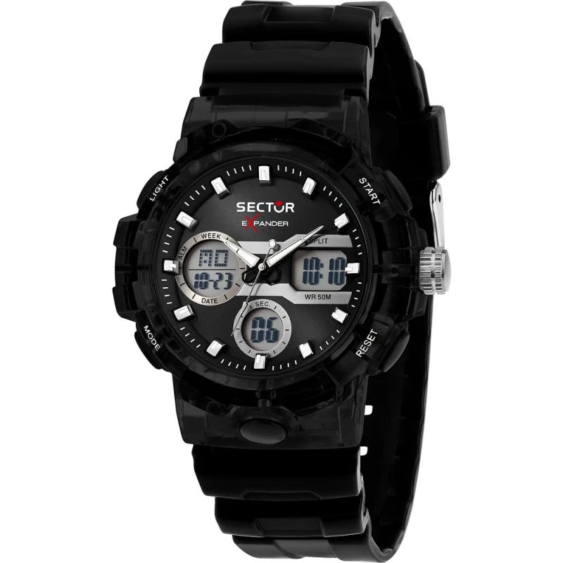Sector Watch - Ex-46 - Digital - White and Black - R3251242505