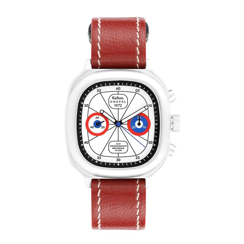 1972 Sky Red & Blue Kelton x Chapal Chronograph Watch - Orange