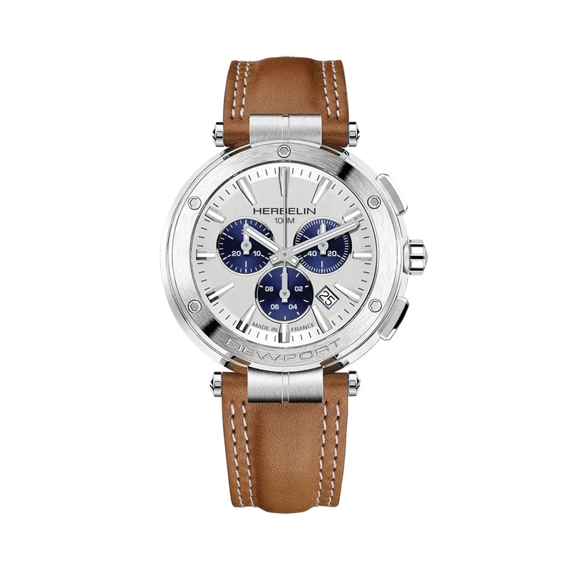 Michel Herbelin - Michel Herbelin Newport Chrono Quartz 37688A42GD – Stainless Steel & Camel Leather