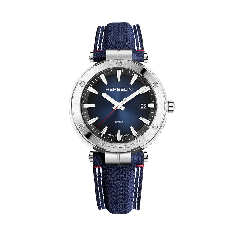 Michel Herbelin - Michel Herbelin Newport Quartz Date 12288A15BL – Blue Textile