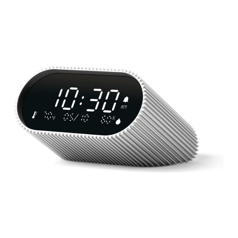 Lexon Alarm Clock - Ray Clock - Brushed Aluminum