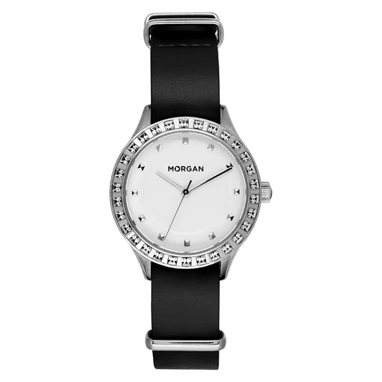 Morgan Black and White Rhinestone Watch
