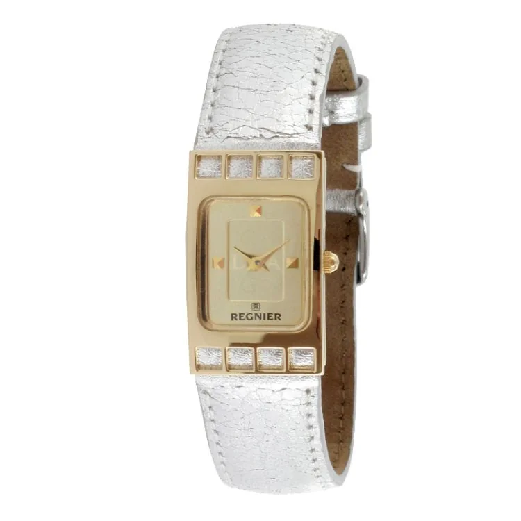 Régnier Cadrage Women's White Leather Watch - 2070222