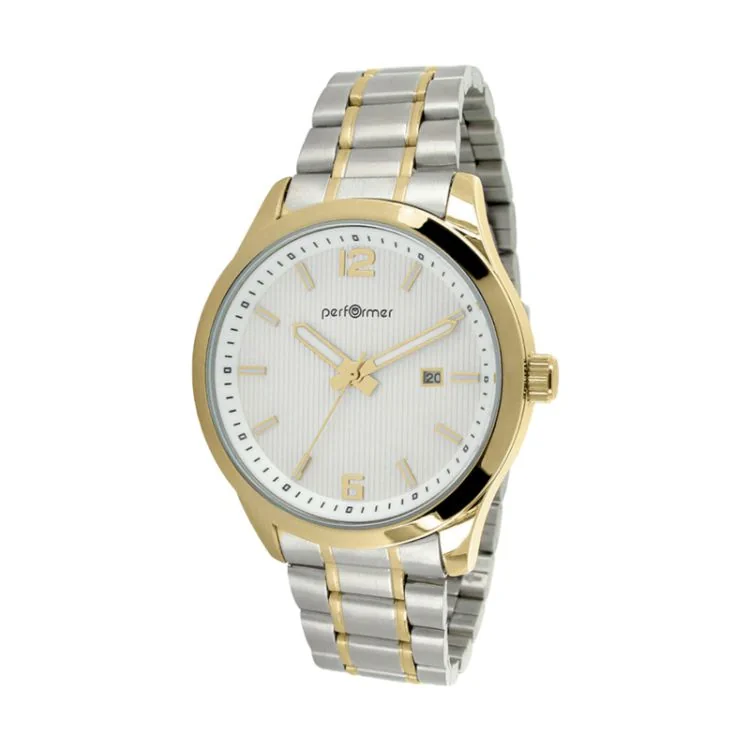 Performer Classic Women's Watch with Two-Tone Silver and Gold Metal Case - 7039532