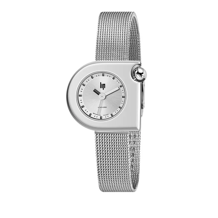 LIP Watch Face - Mach 2000 - Mini Moon - Silver Milanese Strap