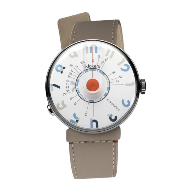 Klokers Watch - Klok 08 - Hypnagogic - Blue Dial - Grege Leather