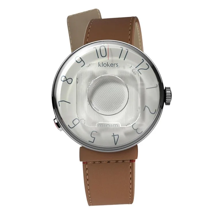 Klokers Watch - Klok 08 - Minim - Gray Dial - Caramel Leather