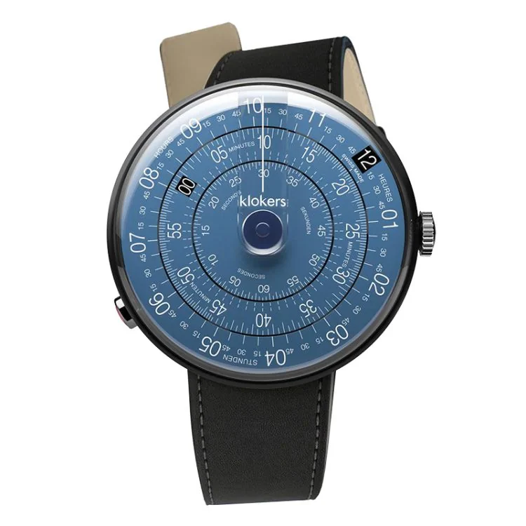 Klokers Watch - Klok 01 - Metal - Blue Note Dial - Matte Black Leather