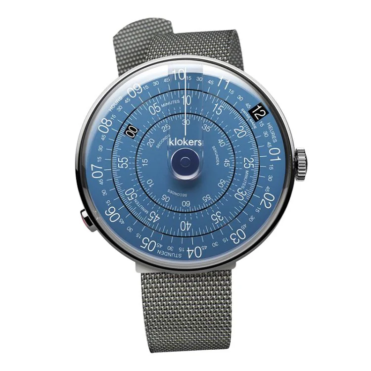 Klokers Watch - Klok 01 - Metal - Midnight Blue Dial - Gray Milanese Strap