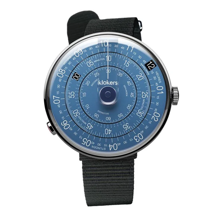 Klokers Watch - Klok 01 - Metal - Midnight Blue Dial - Black NATO Strap