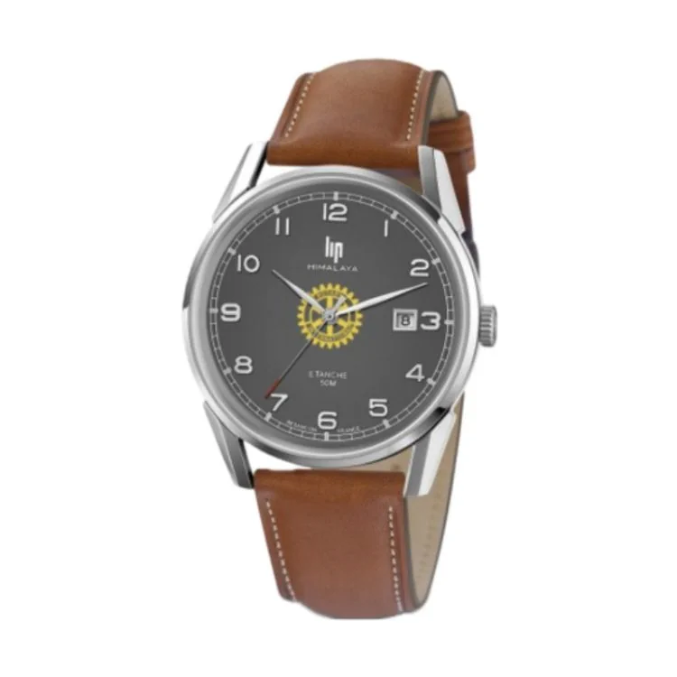 LIP Watch Face - Himalaya 40 mm - ROTARY - Brown Leather