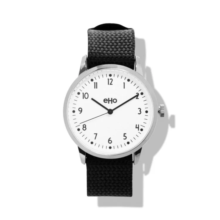 eHo Eco-Friendly Unisex Watch with Black Fabric Strap